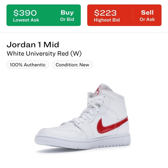 Jordan 1 mid (University red) - Picture 2 of 5